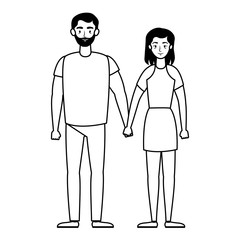 young lovers couple avatars characters