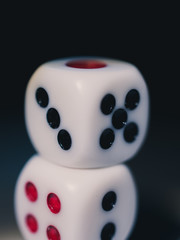 dice on black background