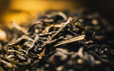 black tea leaves background