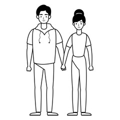 young lovers couple avatars characters