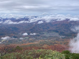 landscape with mountains and clouds