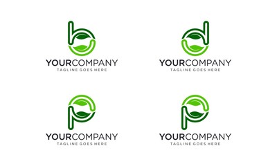 Natural green leaf icon for logo design
