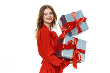 young woman with gift box