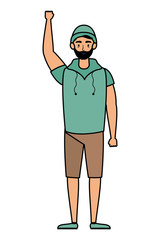 young man with beard avatar character