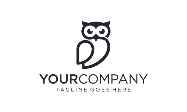 Simple and creative owl logo design vector