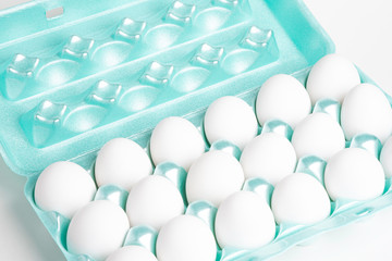 A Tray Of White Eggs