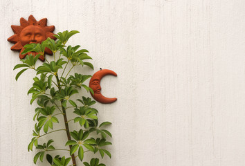 Garden wall background with decoration