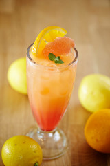 Lemon and pink grapefruit juice 