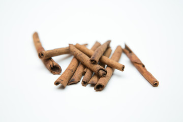 Cinnamon on a  white background