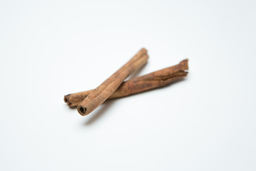 Cinnamon on a  white background