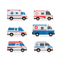 set of ambulance vector designs