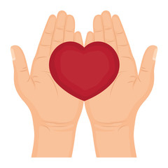 hands lifting heart love icon