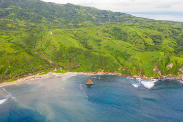Aerial view partial of Batanes Island located in Philippines.