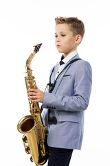 Fototapeta premium man playing the saxophone