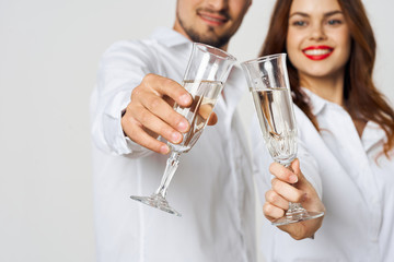 couple toasting with champagne