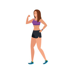 young woman athlete avatar character vector illustration design