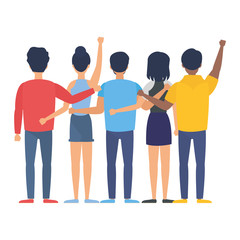 Fototapeta premium group of people back avatars characters
