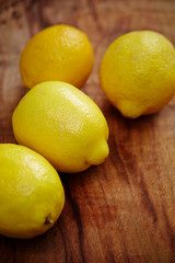 lemons on wooden table