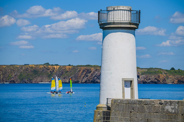 lighthouse in Camaret-sur-Mer. Finister.Brittany. France