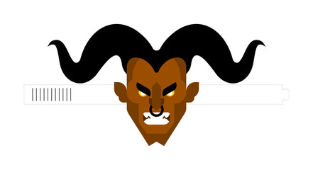 Krampus mask holiday. New year masquerade. Christmas Paper mask template. Xmas vector illustration