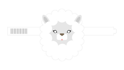 Llama carnival mask. New year masquerade. Animal Paper mask template. vector illustration