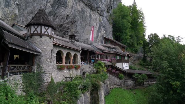 Waterfall at St. Beatus Caves in Switzerland