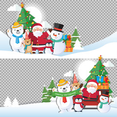 Christmas background with Santa Claus and Merry Christmas