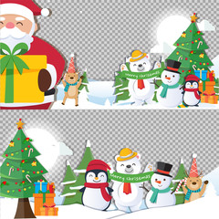 Christmas background with Santa Claus and Merry Christmas