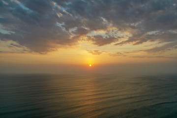 The best aerial view of Seminyak Black Beach located in Kuta Bali, Indonesia.