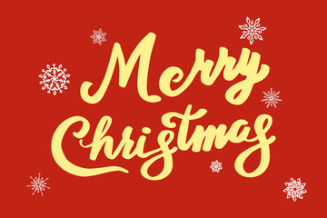 Merry Christmas vector text Calligraphic Lettering design card template. Creative typography for Holiday Greeting Gift Poster. Calligraphy Font style Banner