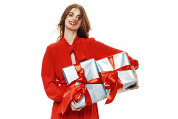 young woman with gift