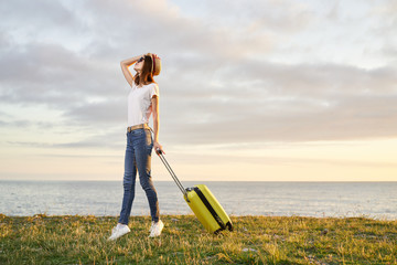 woman with suitcase