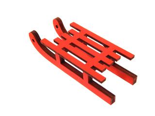 sled toy isolated on white background