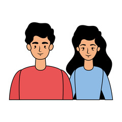young lovers couple avatars characters