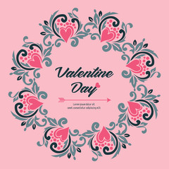Various card of valentine day, with vintage style leaves frame. Vector