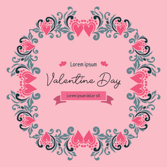 Various card of valentine day, with vintage style leaves frame. Vector