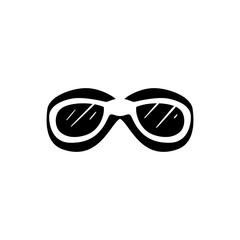 Simple vintage pilot glasses flat style icon and logo design template