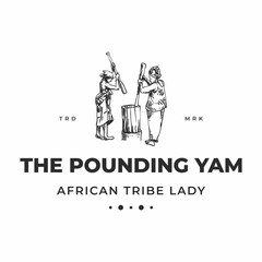 Two strong African tribe pounding yam logo design concept
