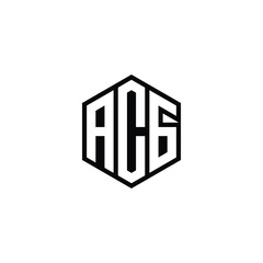 ACG letter monogram logo with a hexagon shape
