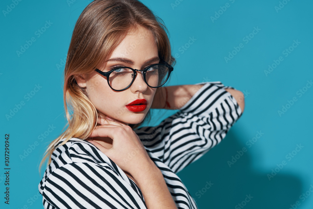 Canvas Prints portrait of young woman in glasses