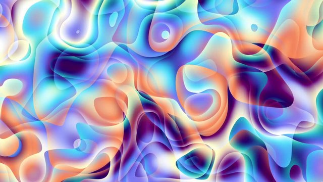 Transforming abstract background. Psychedelic wavy animated abstract curved shapes. Looping footage.