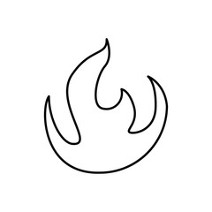 Fototapeta na wymiar Fire icon vector in line style design