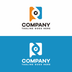 letter p lens photo logo