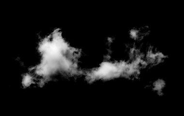 isolated white cloud on black background