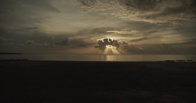 Epic sunset with cloud formation in the Icacos wetlands of Trinidad and Tobago