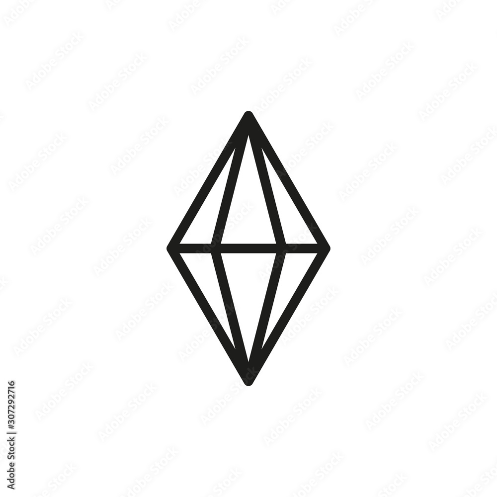 Sticker simple gem line icon.