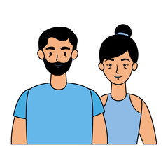 Fototapeta premium young lovers couple avatars characters