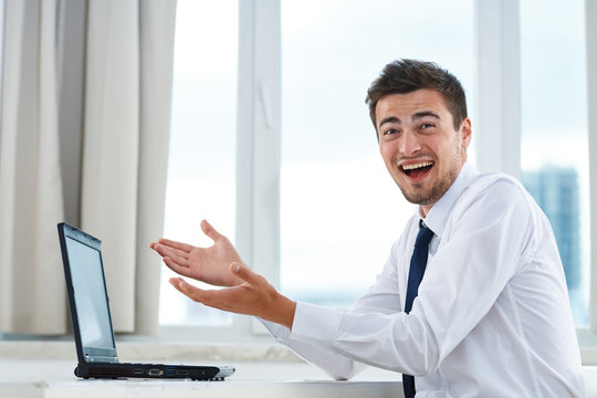 businessman working on his laptop