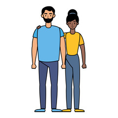 young interracial couple avatars characters