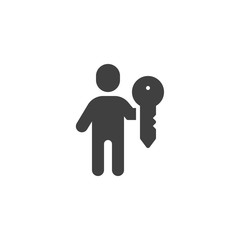 User login password vector icon. filled flat sign for mobile concept and web design. Personal user key glyph icon. Symbol, logo illustration. Vector graphics